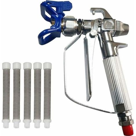 Airless Pistolet Peinture Haute Pression 3600 PSI + Buse Siège +5 x Airless Peinture Pistolet Filtre (1/4)