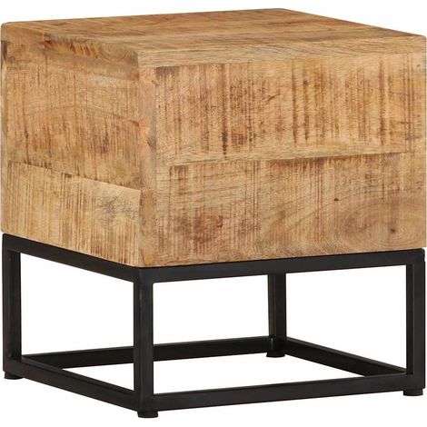 Beistelltisch 30x30x33 cm Raues Mangoholz