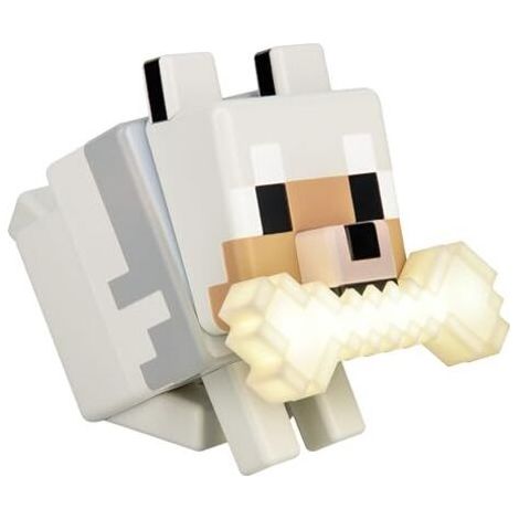 Paladone - Veilleuse LED 3D Loup Minecraft sous licence officielle GloBuddies, changeant de couleur en tapotant, produit dérivé de jeu vidéo, fonctionne sur piles [Classe d'efficacité