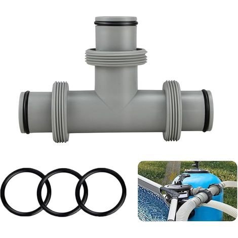 Raccord de Tuyau en T Piscine 38mm,Raccord en T pour Piscine,Connecteur de Tuyau de Piscine pour Tuyau de Ø 38mm,Kit de raccordement pour piscine Intex Coleman (1/5)