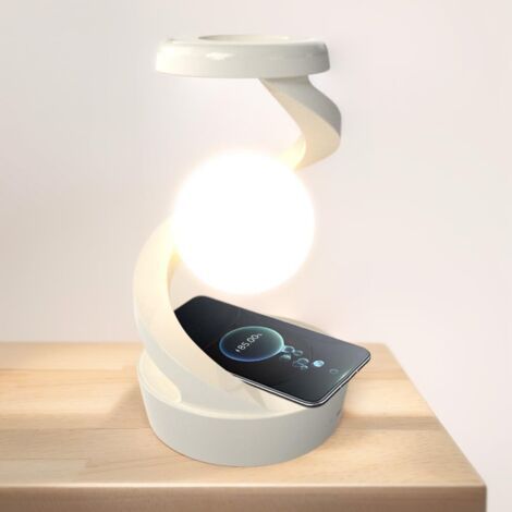 Lampe de Chevet, Lampe de Chevet Chambre, LED lampe de chevet tactile, avec Chargeur Induction Veilleuse, Eclairage Décoratif pour Chambre à coucher salon (Blanc - Modèle de chargement sans fil) [Clas (1/5)