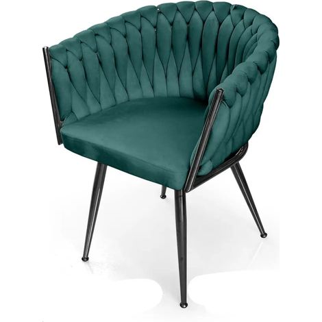 Set due poltrone in velluto verde cm 63x43x80h