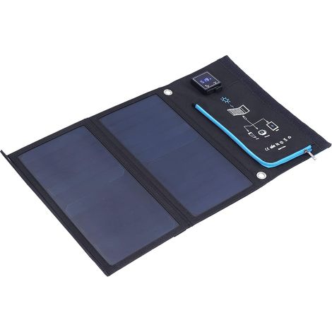 Tragbare Solarladetasche aus faltbarem ABS-Gewebe und Gummi, 15-W-Dual-USB-5-V-2,5-A-Panel zum Laden von Handys und Tablets beim Camping, Wandern, Reisen und auf Reisen. (1/5)