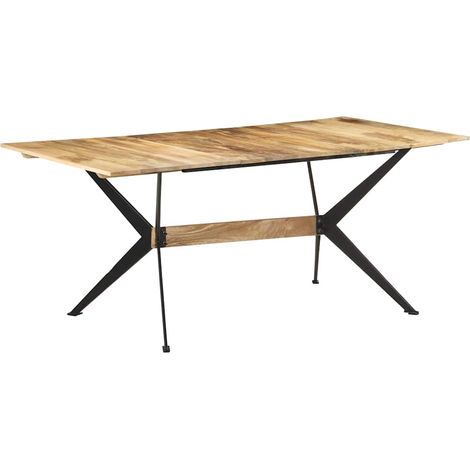 vidaXL Table à manger 180x90x76 cm Bois de manguier massif (1/5)