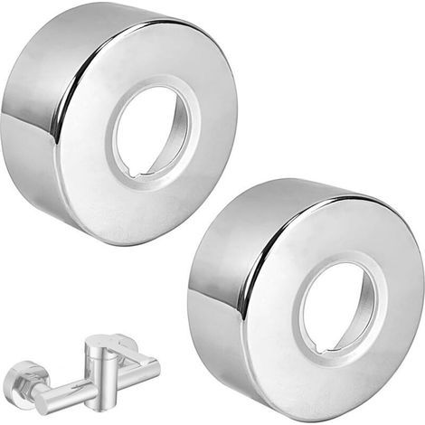 Rosaces de robinetterie, 66 x 25 x 30 mm, pour mitigeur de douche, en acier inoxydable, avec 6 points de diamètre intérieur pour tuyau de plomberie et couvercle épais pour rosace de radiateur (2 unité (1/4)