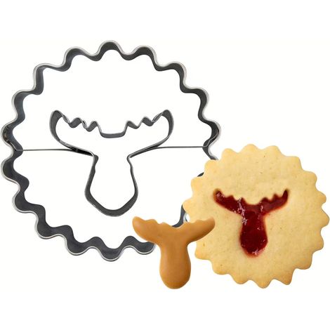 Zenker Ausstecher Linzer mit Elchkopf Plätzchenform (1/3)