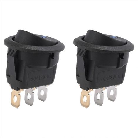 Runder blauer LED-Wippschalter 12V 20A, 8er-Pack mit 24 Drähten, für Auto und Boot (1/5)