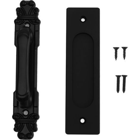 TIKATARER Poignées de Porte de Grange, Kit de Quincaillerie de Porte de Grange, Poignées et Poignées de Porte de Grange Coulissantes, Poignée de Porte Coulissante, Ensemble de (1/5)