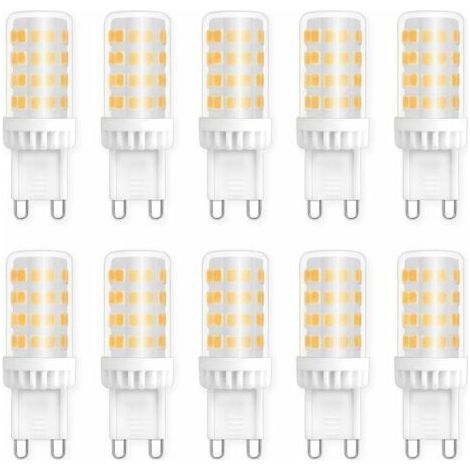 Ampoules LED G9 5W, Equivalente 40W 50W Halogène Lumière, 450LM, Blanc Neutre 4000K, AC 220V, Culot G9 Standard, économie d'énergie, pour Ceiling Lighting, Kitchen, Chambre, Salon, Pack de 10, (1/4)