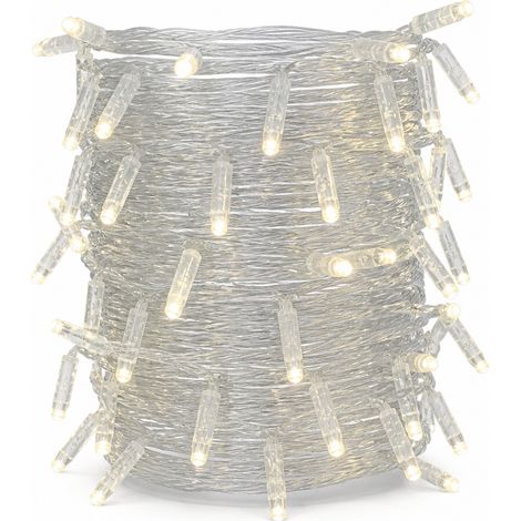 Guirlande Lumineuse LED Étanche Extérieur, Blanc Chaud, 100 LED, 10 m, 220 V, Décoration d'Arbres et Fêtes (1/5)