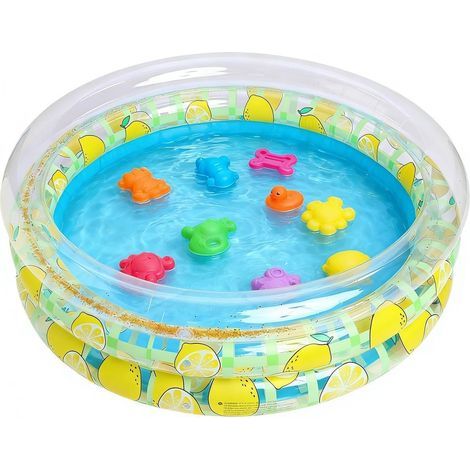 Schwimmbad rund aufblasbar kleines Wasserspielcenter Glitzer (1/5)