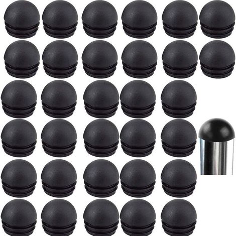 Embout Bouchons pour Tube de Chaise de Rond Noirs, Embout Entrant Rond pour Pied de Chaise, Embout Pied de Chaise 32 Pièces (25mm) (1/5)