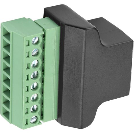 Adaptateur Ethernet RJ45 vers bornier à vis 8 broches pour enregistreur numérique vidéosurveillance (DVR). (1/5)