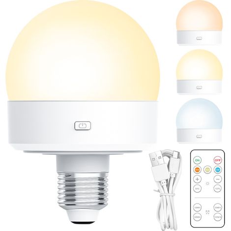 Wiederaufladbare LED-Lampe mit 3 Farbtemperaturen und magnetischer Fernbedienung