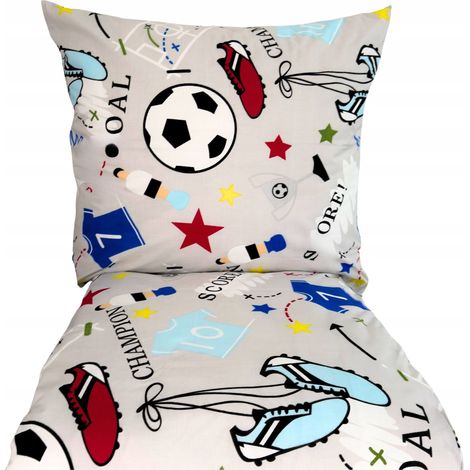 Kinderbettwäsche-Set 120x160 cm, Baumwolle, 3-teilig, Jungen-Fußballmotiv