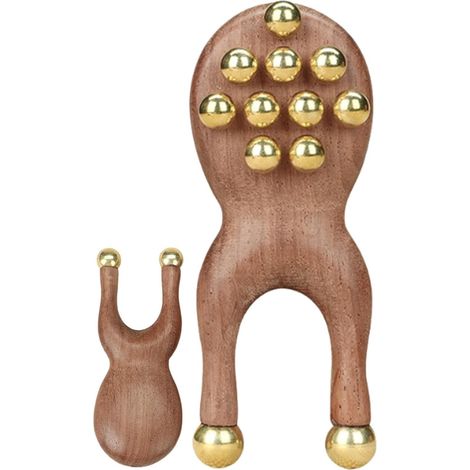 Outils de massage en bois, sculpture, perles en laiton, outils de beauté (1/5)