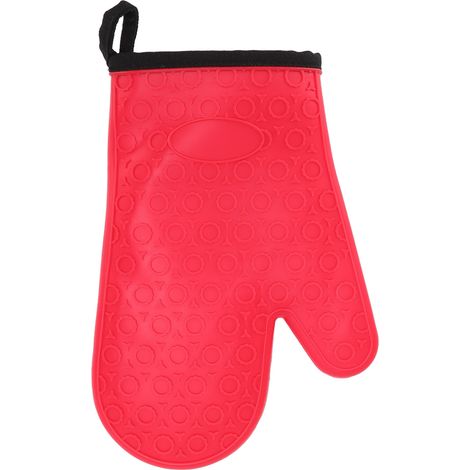 Gant de cuisine en silicone résistant à la chaleur, imperméable et antidérapant avec doublure en coton pour la cuisson et la pâtisserie (1/5)