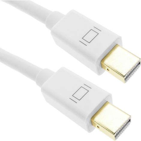 BeMatik - Câble Mini Displayport 2K 4K 1080p FullHD pour audio et vidéo numérique de 3m blanc (1/5)