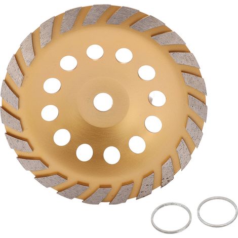 Disque de meulage diamanté Turbo, résistant à la rouille, coupe lisse, meule à tronçonner avec rondelle, alésage 22mm, couleur or, diamètre 230mm (1/5)