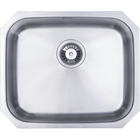 Prima 1.0 Bowl Undermount Kitchen Sink with Waste Kit 530mm L x 450mm W - Stainless Steel (1/2)