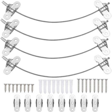 Support de fixation chauffage centralSangles Anti-Basculement pour Meubles (6 paquets), Kit d'ancrages Muraux pour Meubles en Métal, Résistant aux Tremblements de Terre pour la Protection des Bébés/An (1/4)