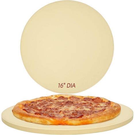 1 Pierre à pizza, Cordiérite, 40,6 cm, Résistant choc thermique, Pour four et barbecue, Cuisson pain