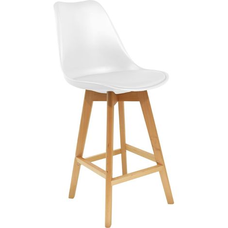 Tabouret de bar design scandinave avec assise rembourrée (1/8)