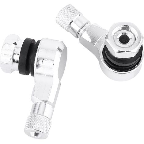 Stück 11,3 mm Universal-Reifenventile aus silbernem Aluminium mit 90-Grad-Winkel für Motorräder (1/5)