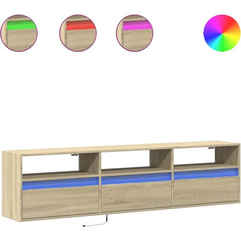Maison Exclusive - TV-Wandschrank mit LED Sonoma-Eiche 180x31x45 (1/5)