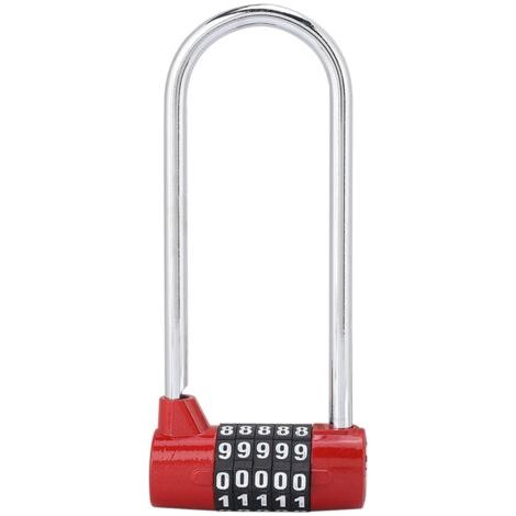 Cadenas de porte d'armoire Extra Long en alliage de Zinc, serrure à Code de mot de passe à combinaison de chiffres en forme de U (1/5)