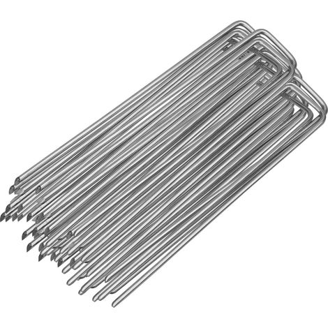 SWANEW 100er Erdanker Heringe Verzinkt 15x2.5cm Bodenanker Erdnagel Heringe Erdnägel (1/5)