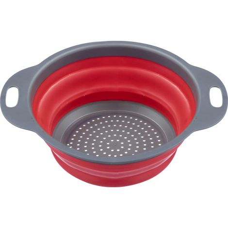 1 - Passoire - Accessoire Cuisine - Pliable Avec Suspension Pour Égouttage Lavage Vaisselle Camping Maison Rouge Anthracite 24,7x19,8x8,6cm