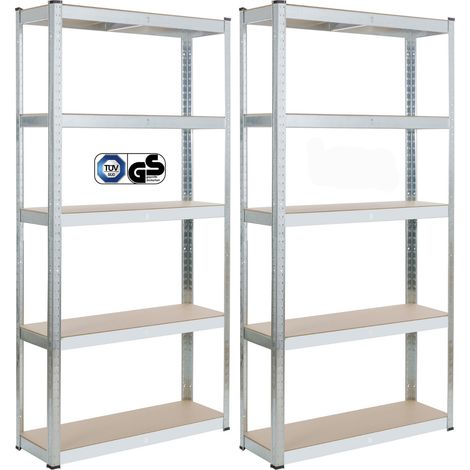 AREBOS 2er set Schwerlastregal 875 kg Kellerregal Lagerregal Steckregal 180 x 90 x 40 cm Regal