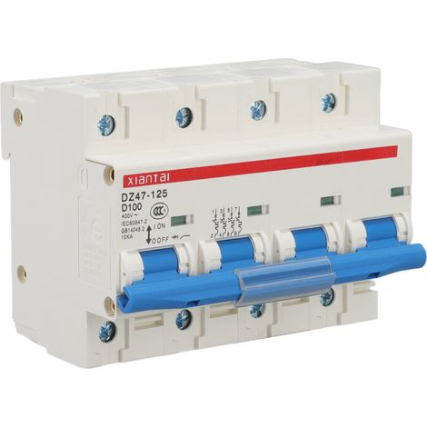 Disjoncteur miniature 4P 100A 400V, ignifugé, sur rail basse tension (1/5)
