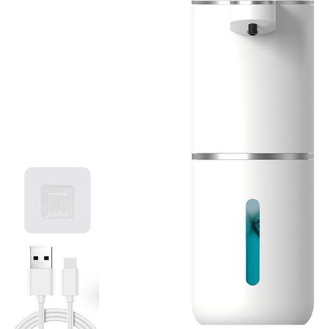 Automatischer, wandmontierter Schaumseifenspender, elektrischer Seifenspender mit USB-Ladefunktion und Infrarot-Bewegungssensor für Küche und Bad (weiß) - AquaForge (1/4)