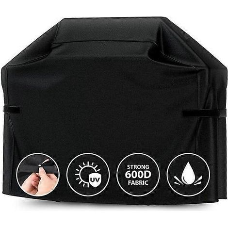 Housse de barbecue en tissu Oxford 600D, protection anti-poussière pour meubles et barbecue d'extérieur, forme trapézoïdale XXL : 190 x 71 x 117 cm, tissu Oxford 600D à mailles serrées (1/5)