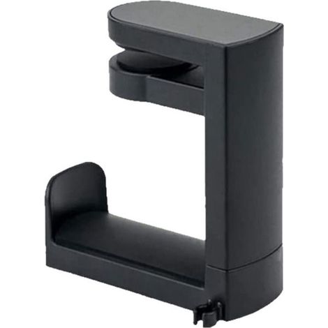 BelleRise - Support casque rotation 360° – Crochet bureau sans perçage – rangement USB – noir (1/5)