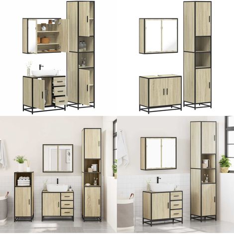 vidaXL Ensemble de meubles de salle de bain 3 pcs chêne sonoma (1/5)