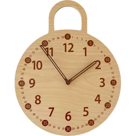 Horloge Murale Bois 25cm Silencieuse Design Rustique Chiffres Arabes Lisibles pour Salon Chambre Enfant Déco Intérieure Moderne (1/5)