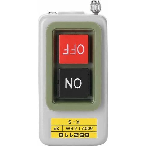 Interrupteur à Bouton-Poussoir Marche/arrêt, 3P AC 220V/380V BS211B Auto-Verrouillage des pièces Accessoires de l'interrupteur d'arrêt