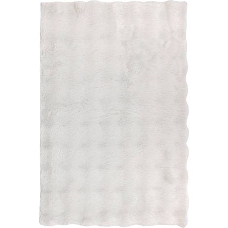 Zephy alfombra 3D de pelo sintético blanco 90x60cm - Atmosphera créateur d'intérieur
