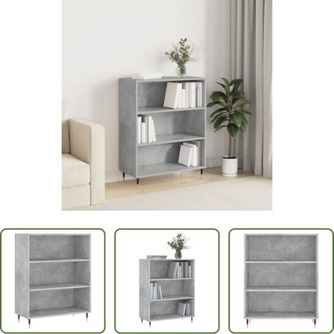Rangement livres - Bibliothèque gris béton 69,5x32,5x90 cm bois d'ingénierie (1/5)