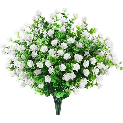 Bouquet de fleurs artificielles d'extérieur pour la décoration, résistantes aux UV et aux couleurs inaltérables, plantes artificielles en plastique pour jardin, porche ou fenêtre.-AquaForge (1/4)