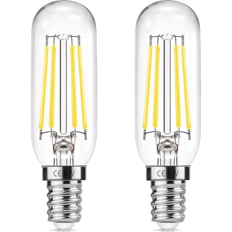 Ampoule Hotte Aspirante 40W de Remplacement Incandescent, E14 T25 LED 4W Ampoule de hotte, Blanc, 6000K, Paquet de 2