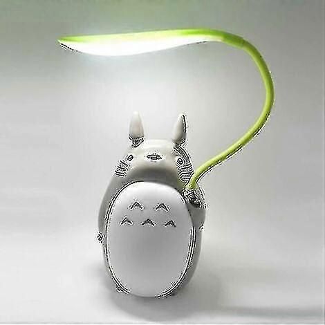 Bn-lampe De Bureau De Chargement Usb Cartoon Totoro, Veilleuse Crative Double Usage (ventre Blanc Chinchilla) (1/5)