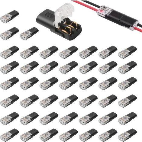 40 Pièces Connecteur Electrique Rapide,Connecteurs De Câble Voiture étanches 2 Broches Raccord Connecteur Electrique Etanche 2 Fils 12v Pour 18-22 Awg Electrique Rapide Pour Voiture (1/4)