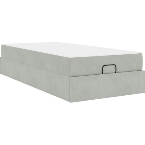 Maison Exclusive - Bettgestell mit Matratze 2 pcs Hellgrau Samt