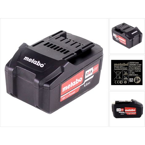 Metabo Li-Power Akkupack 18 V 4,0 Ah CAS Li-Ion Akku ( 625591000 ) mit Ladestandsanzeige (1/5)