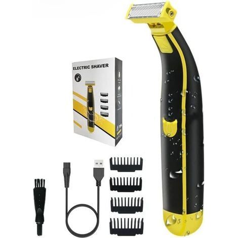 Fei Yu – Tondeuse à poils corporels pour hommes – Rasoir électrique étanche IPX5 – Lames en céramique hypoallergéniques – Rechargeable USB (1/5)