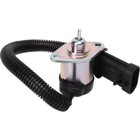Électrovanne d'arrêt de carburant 1G577 60011 12 V 3 broches, dispositif d'arrêt de remplacement pour chargeuse compacte Bobcat S220 S250 S300 S330 (1/5)